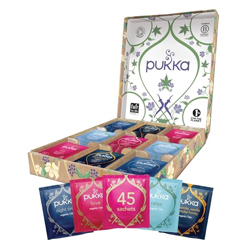 Pukka Herbs | Relax Tea Selection Box | Eco Friendly Gift | Ideal Birthday, Thank You or Anniversary Gift | Perfect For Relaxing | 45 Sachets | 5 Flavours from AmazonUs/UNDA7