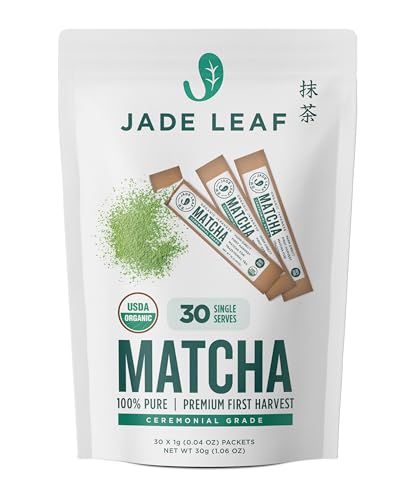 Jade Leaf Matcha Green Tea Powder - Organic Ceremonial Single Serve Stick Packs (30 count) from Jade Leaf Organics, LLC