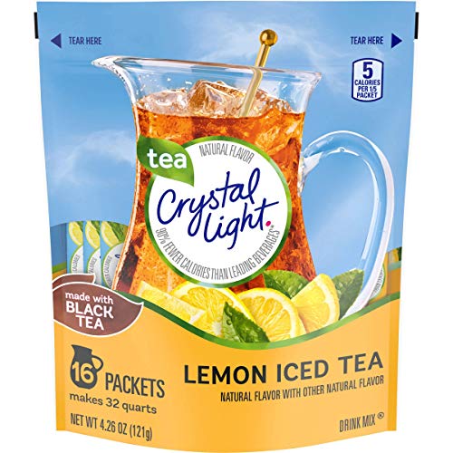 Crystal Light Natural Lemon Iced Tea 16 Pitcher Packs Makes 32 Quarts - 2 Pack by 