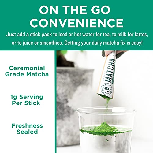 Jade Leaf Matcha Green Tea Powder - Organic Ceremonial Single Serve Stick Packs (30 count) from Jade Leaf Organics, LLC