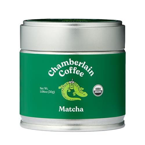 Chamberlain Coffee 100% Organic Matcha Japanese Green Tea Powder, Vegan, Gluten-Free 1oz tin by Chamberlain Coffee