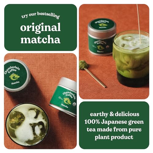 Chamberlain Coffee 100% Organic Matcha Japanese Green Tea Powder, Vegan, Gluten-Free 1oz tin by Chamberlain Coffee