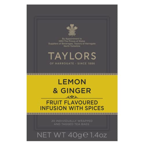 Taylors of Harrogate Lemon & Ginger Herbal Tea, 20 Count by TAYLORS OF HARROGATE