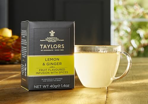 Taylors of Harrogate Lemon & Ginger Herbal Tea, 20 Count by TAYLORS OF HARROGATE