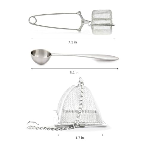 VAHDAM, Set of 2 Infusers & 1 Tea Spoon - Stainless Steel, Tea Strainer - Square Tea Infuser, Triangle Tea Infuser & Perfect Serve Tea Spoon - Durable Tea Maker by Vahdam