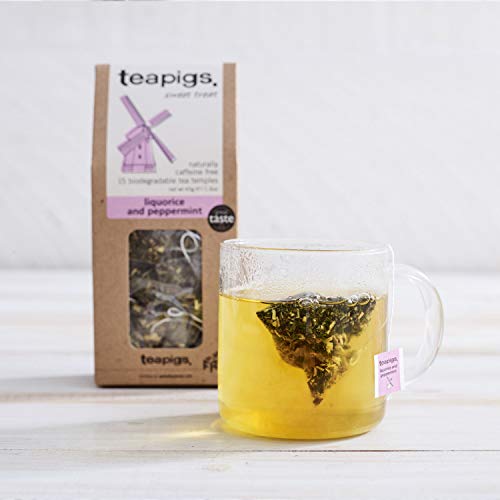 teapigs Liquorice and Peppermint Tea Bags Made With Whole Leaves, 50 Count, Sweet, liquorice, mint (5422) by teapigs