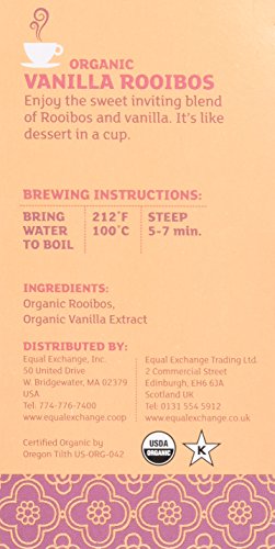 Equal Exchange Organic Vanilla Rooibos Tea, 20-Count (Pack of 3) by Equal Exchange