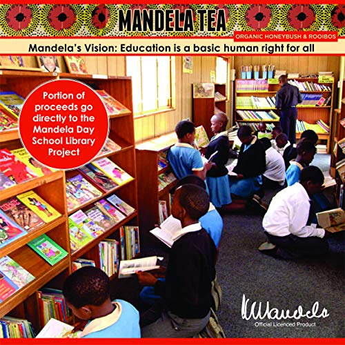 Mandela Tea Organic Honeybush & Rooibos Tea (60 Bags) | Red Herbal Tea from South Africa | Includes Stay Fresh Tin | No Calories or Caffeine | Antioxidant Rich All Natural Tea Leaves from Cape Tea Co.