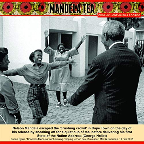 Mandela Tea Organic Honeybush & Rooibos Tea (60 Bags) | Red Herbal Tea from South Africa | Includes Stay Fresh Tin | No Calories or Caffeine | Antioxidant Rich All Natural Tea Leaves from Cape Tea Co.