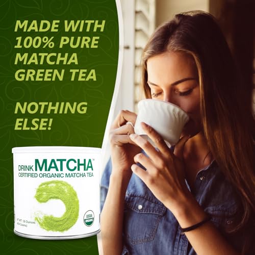 DrinkMatcha Organic Matcha Green Tea Powder 1 LB 100% Pure Matcha | Nothing Added | Perfect for Lattes, Smoothies, Baking (16 Ounce) from MATCHA DNA