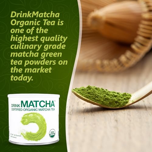 DrinkMatcha Organic Matcha Green Tea Powder 1 LB 100% Pure Matcha | Nothing Added | Perfect for Lattes, Smoothies, Baking (16 Ounce) from MATCHA DNA