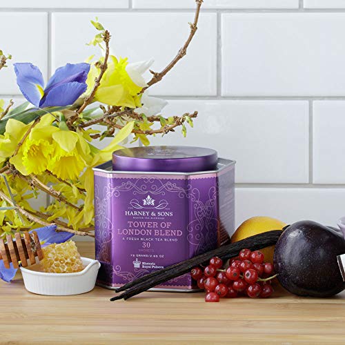 Harney & Sons Tower of London | 30 Sachets of Black Tea w/ Vanilla, Black Currant, Caramel, and Honey, Historic London Tea from AmazonUs/HASN8