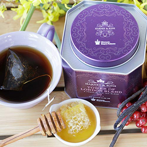 Harney & Sons Tower of London | 30 Sachets of Black Tea w/ Vanilla, Black Currant, Caramel, and Honey, Historic London Tea from AmazonUs/HASN8