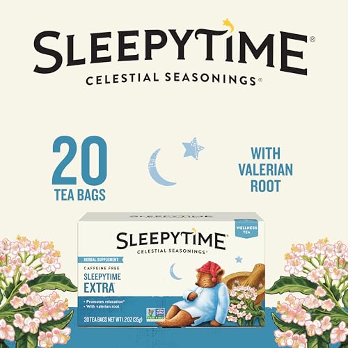 Celestial Seasonings Wellness Tea, Sleepytime Extra, Caffeine Free Sleep Tea, 20 Tea Bags (Pack of 6) by Celestial Seasonings