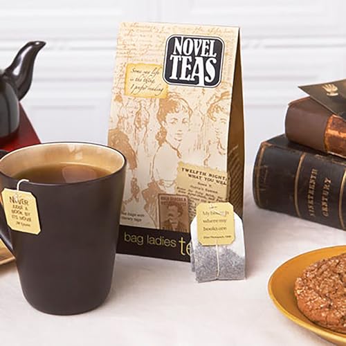 Novel Teas contains 25 teabags individually tagged with literary quotes from the world over, made with the finest English Breakfast tea. by Bag Ladies Tea