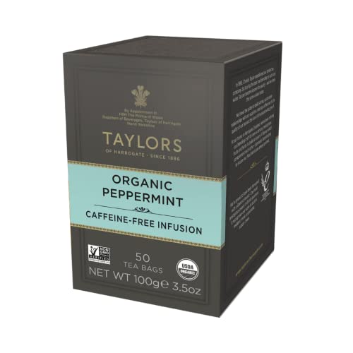 Taylors of Harrogate Organic Peppermint Herbal Tea, 50 Count by Taylors of Harrogate
