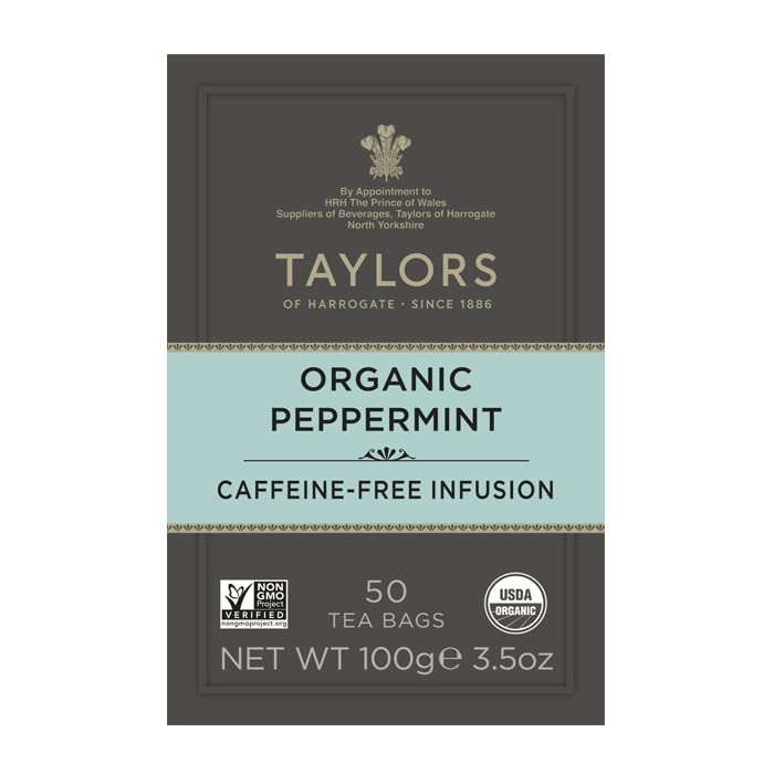 Taylors of Harrogate Organic Peppermint Herbal Tea, 50 Count by Taylors of Harrogate