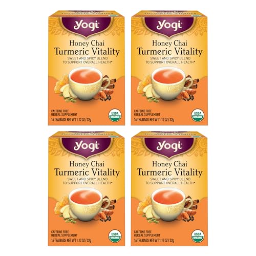 Yogi Tea - Honey Chai Turmeric Vitality (4 Pack) - Supports Overall Health - 64 Tea Bags by Yogi