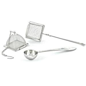 VAHDAM, Set of 2 Infusers & 1 Tea Spoon - Stainless Steel, Tea Strainer - Square Tea Infuser, Triangle Tea Infuser & Perfect Serve Tea Spoon - Durable Tea Maker by Vahdam