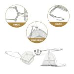 VAHDAM, Set of 2 Infusers & 1 Tea Spoon - Stainless Steel, Tea Strainer - Square Tea Infuser, Triangle Tea Infuser & Perfect Serve Tea Spoon - Durable Tea Maker by Vahdam