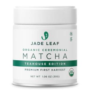 Jade Leaf Organic Ceremonial Grade Matcha Green Tea Powder - Authentic Japanese Origin - Teahouse Edition Premium First Harvest (1.06 Ounce) by Jade Leaf, LLC