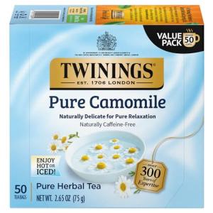Twinings Pure Camomile Herbal Tea Bags, 50 Count