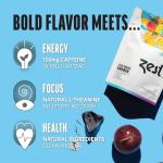 Zest High Caffeine Energy Hot Tea Blend, Natural & Healthy Coffee Substitute, Perfect for Keto & Whole 30, 20 servings (150mg Caffeine each), Compostable Teabags (No Plastic) - Blue Lady Black Tea by Zest Tea