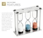 Teabloom Trio Tea Timer - 2 Minutes for Light-Strength White/Green Teas, 3 Minutes for Medium-Strength Black/Oolong Teas, and 5 Minutes for Full-Strength Black/Oolong/Herbal Teas from Teabloom