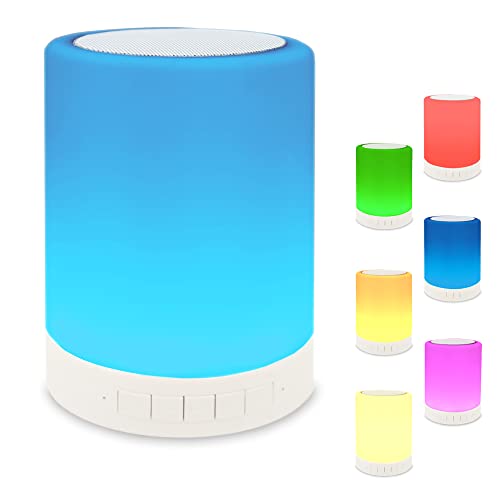 ZHOPPY Night Light Bluetooth Speakers, Touch Control Bedside Lamp Portable Table Lamp Color LED Outdoor Speaker Light Music Player Birthday Gifts by ZHOPPY