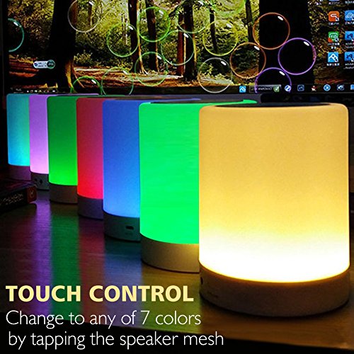 ZHOPPY Night Light Bluetooth Speakers, Touch Control Bedside Lamp Portable Table Lamp Color LED Outdoor Speaker Light Music Player Birthday Gifts by ZHOPPY