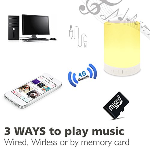 ZHOPPY Night Light Bluetooth Speakers, Touch Control Bedside Lamp Portable Table Lamp Color LED Outdoor Speaker Light Music Player Birthday Gifts by ZHOPPY