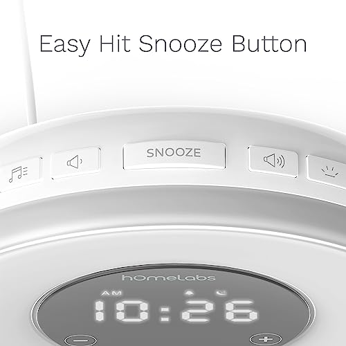 hOmeLabs Sunrise Alarm Clock - Digital LED Clock with 6 Color Switch and FM Radio for Bedrooms - Multiple Nature Sounds Sunset Simulation & Touch Control - with Snooze Function for Heavy Sleepers from hOmeLabs