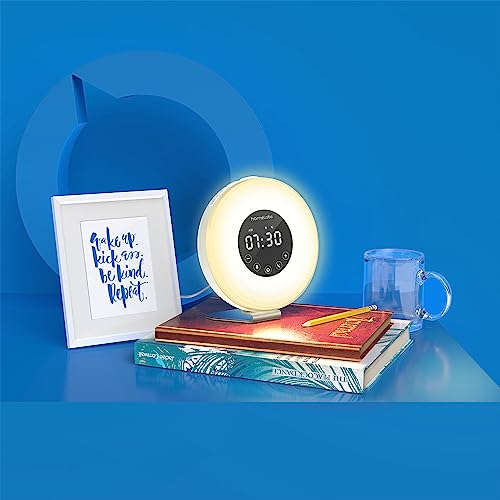 hOmeLabs Sunrise Alarm Clock - Digital LED Clock with 6 Color Switch and FM Radio for Bedrooms - Multiple Nature Sounds Sunset Simulation & Touch Control - with Snooze Function for Heavy Sleepers from hOmeLabs