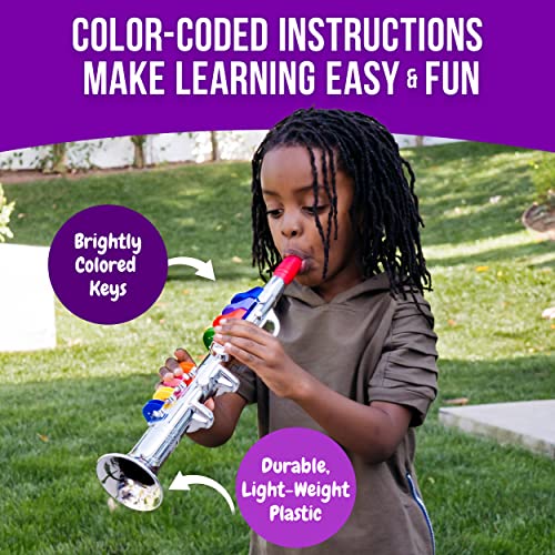 Click N' Play Clarinet with 8 Colored Keys, Metallic Silver