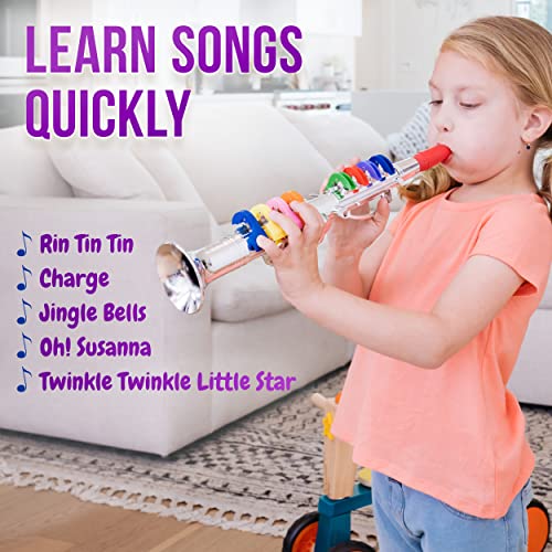 Click N' Play Clarinet with 8 Colored Keys, Metallic Silver