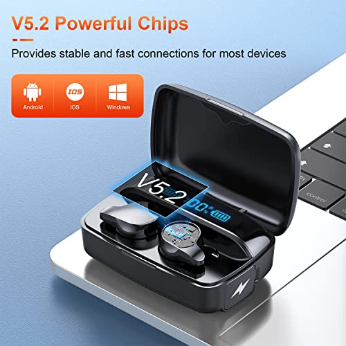 NIPELL Wireless Earbuds, Bluetooth 5.2 Headphones with 1800mAh Charging Case - 88Hrs Play Time - Cell Phones Charging Function, Built-in Microphone IPX5 Waterproof Earphone for iOS/Android by Huizhou Lixufa Technology Co., Ltd. Shenzhen Bonfin