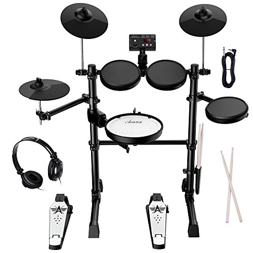 Asmuse Electronic Drum Set Kit for Adults Beginners with 8 inch Mesh Snare Electric Drum Set with Rim Shot and Cymbal Choke Function,USB MIDI Supported,2 Pairs of Drum Sticks &Headphone Set Included by Asmuse