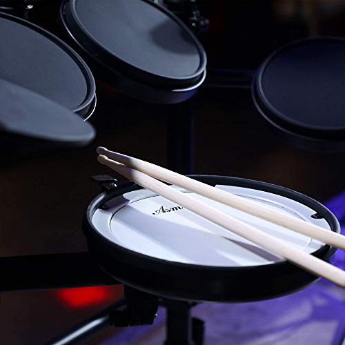Asmuse Electronic Drum Set Kit for Adults Beginners with 8 inch Mesh Snare Electric Drum Set with Rim Shot and Cymbal Choke Function,USB MIDI Supported,2 Pairs of Drum Sticks &Headphone Set Included by Asmuse
