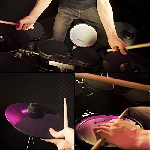 Asmuse Electronic Drum Set Kit for Adults Beginners with 8 inch Mesh Snare Electric Drum Set with Rim Shot and Cymbal Choke Function,USB MIDI Supported,2 Pairs of Drum Sticks &Headphone Set Included by Asmuse
