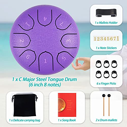 Steel Drums, Steel Tongue Drum 6 Inches ,Handpan Tank Drum Percussion Musical Instrument Panda Hang Drum for Adults Kids from WDGOD
