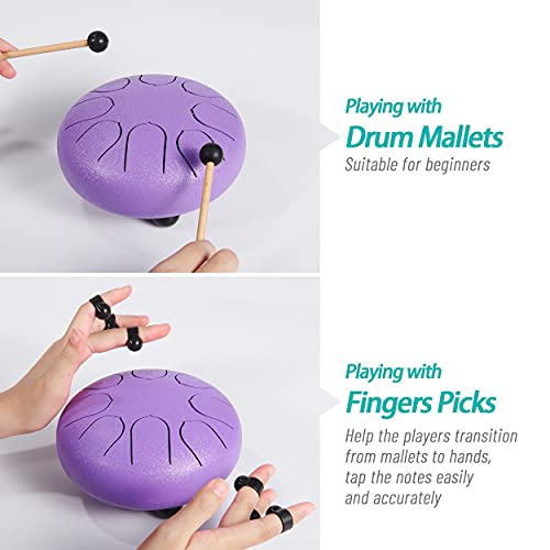 Steel Drums, Steel Tongue Drum 6 Inches ,Handpan Tank Drum Percussion Musical Instrument Panda Hang Drum for Adults Kids from WDGOD