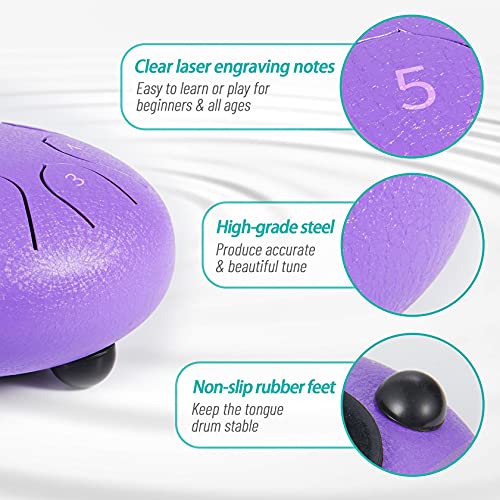 Steel Drums, Steel Tongue Drum 6 Inches ,Handpan Tank Drum Percussion Musical Instrument Panda Hang Drum for Adults Kids from WDGOD