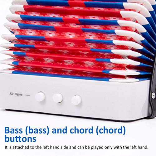 Horse Button Accordion,10 Keys Control Kids Accordion Musical Instruments for Kids Children Beginners Lightweight and Environmentally-friendly (White) from Horse