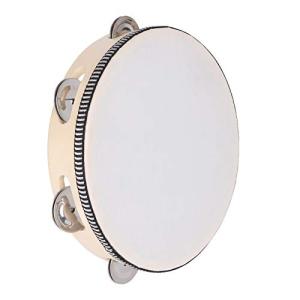 Dreokee 8-Inch Wooden Tambourine for Kids