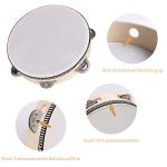 Dreokee 8-Inch Wooden Tambourine for Kids