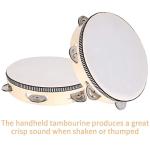 Dreokee 8-Inch Wooden Tambourine for Kids