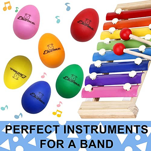 Ehome Plastic Egg Shakers 12Pcs, Musical Maracas Easter Eggs with 6 Colors, Percussion Instrument for Kids, Music Educational Toy for Birthday Halloween Christmas Gift by Shenzhen Yi Shi Jia He Technology Co., Ltd.