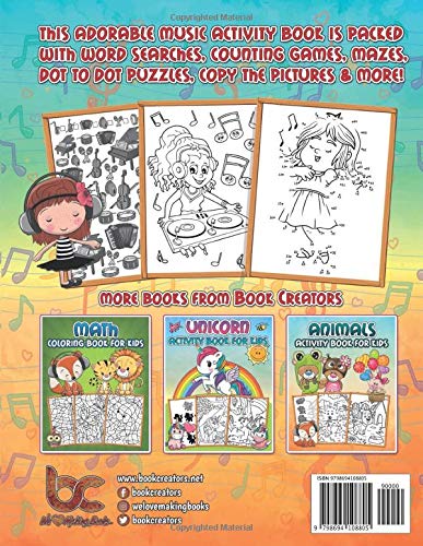 Music Activity Book for Kids: An adorable workbook with learning activities: Mazes, Counting Games, Dot to Dots, Word Searches and more! by Independently published