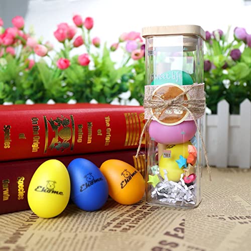 Ehome Plastic Egg Shakers 12Pcs, Musical Maracas Easter Eggs with 6 Colors, Percussion Instrument for Kids, Music Educational Toy for Birthday Halloween Christmas Gift by Shenzhen Yi Shi Jia He Technology Co., Ltd.