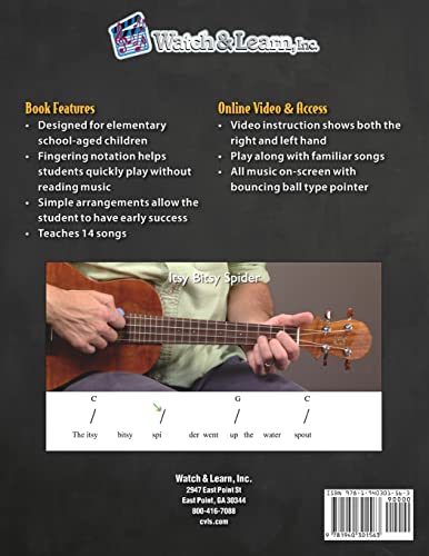 Beginner Ukulele Lessons for Kids Book: with Online Video and Audio Access from Watch & Learn, Inc.